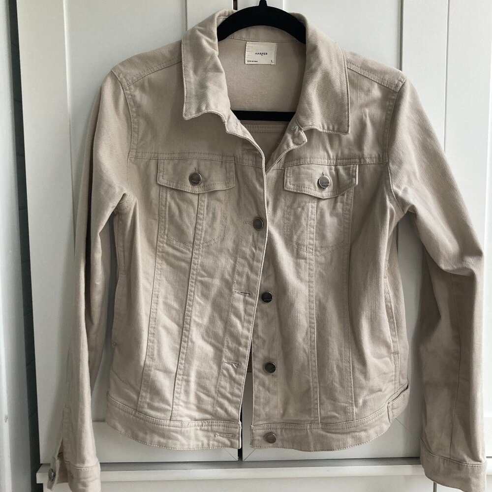 Tan cotton denim jacket by Harper